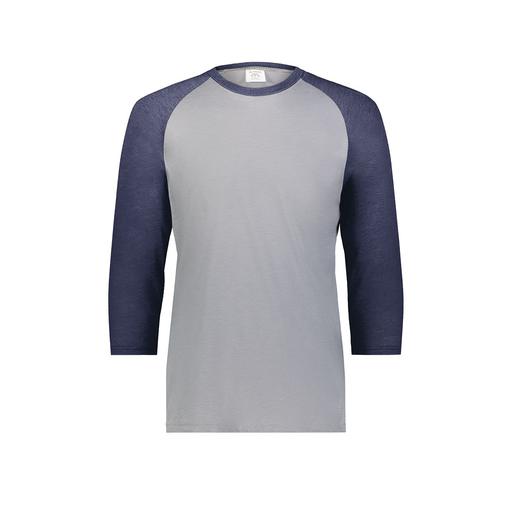 [6879.29V.S-LOGO3] Men's Vintage 3/4 Sleeve T-Shirt (Adult S, Navy, Logo 3)